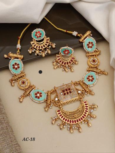 High gold rajvadi set ac 18 Surat fashion jewellery wholesale
